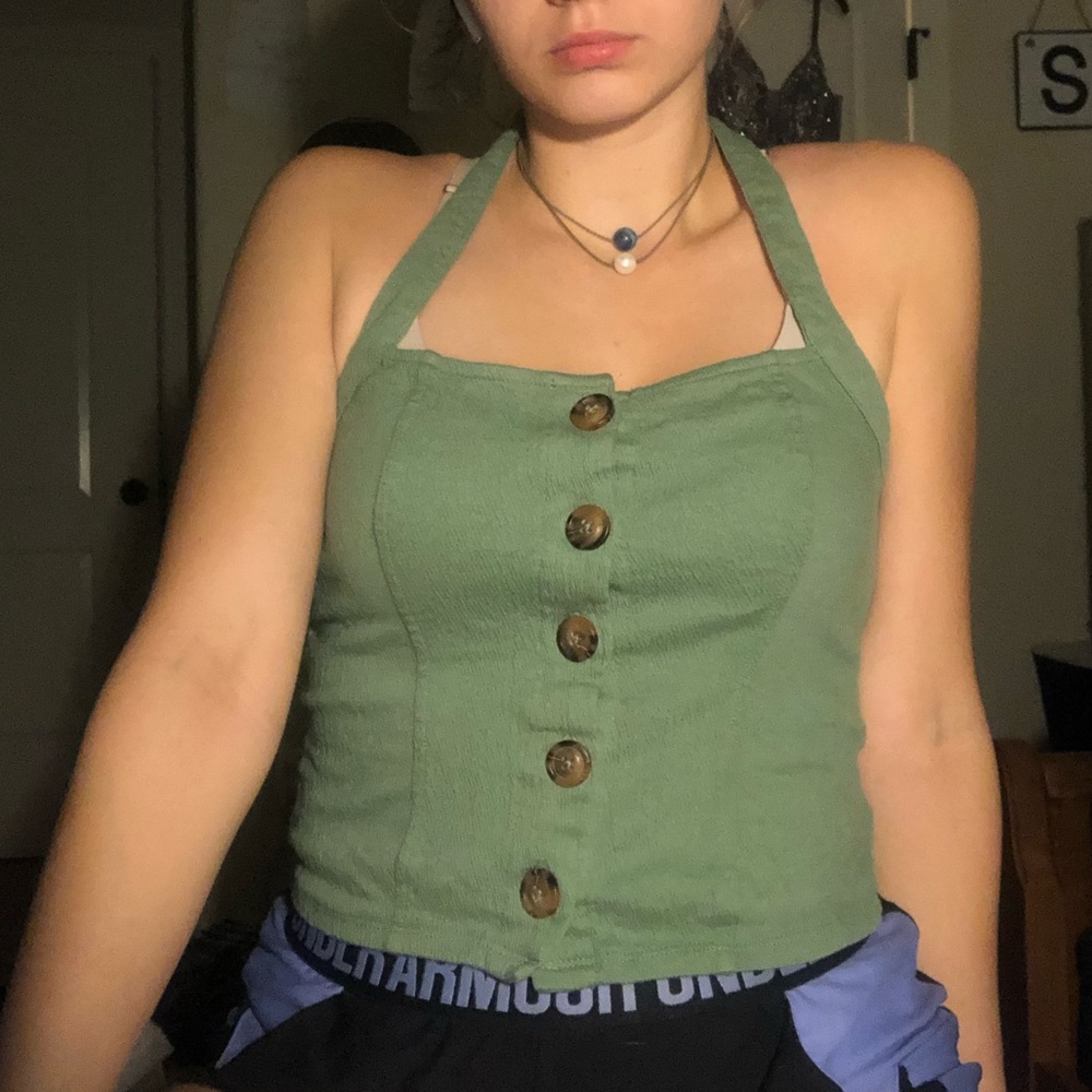 Halter top button up